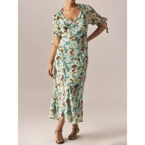 By Anthropologie Short-Sleeve V-Neck Slip Midi Dress 1X